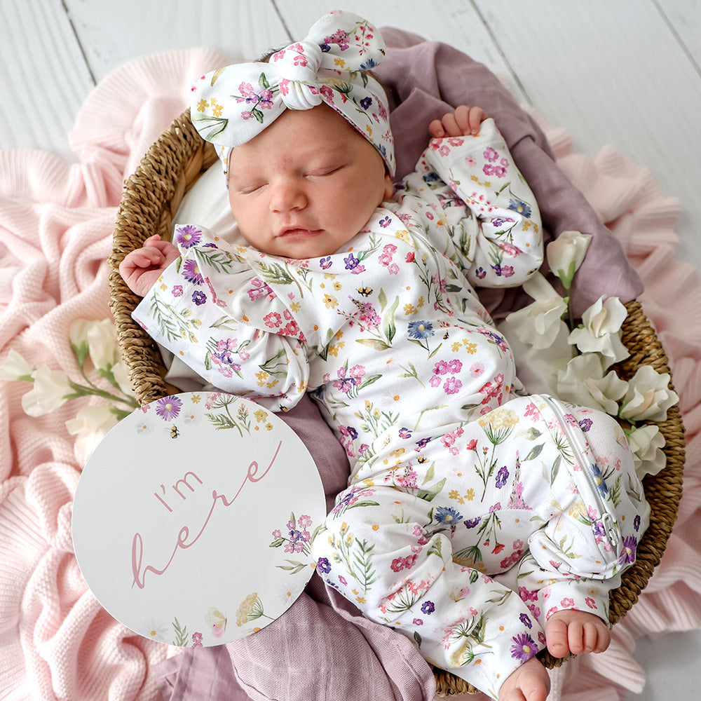 Snuggle Hunny Gracie & Jewel Pink Reversible Milestone Cards