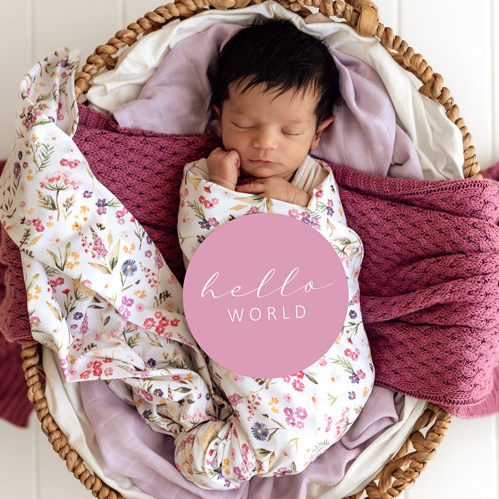 Snuggle Hunny Gracie & Jewel Pink Reversible Milestone Cards