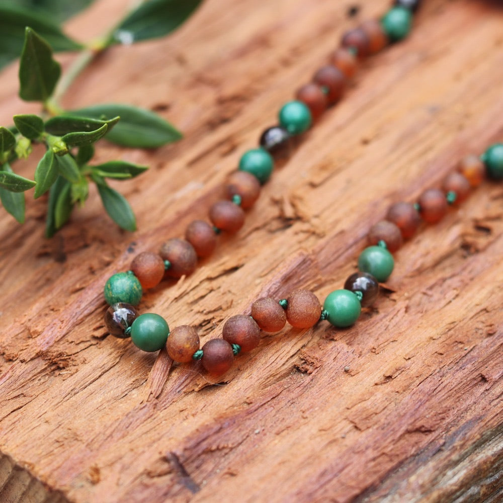 Zebra Babies Amber Necklace 32cm