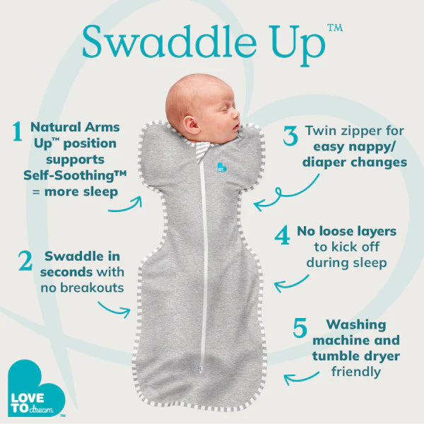 Love To Dream Swaddle Up Transition Bag 1.0 tog - Rainbow Dream White