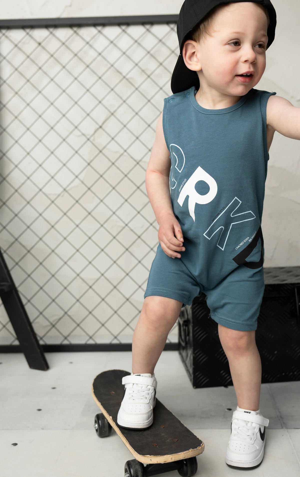 Cracked Soda Jet Romper Teal
