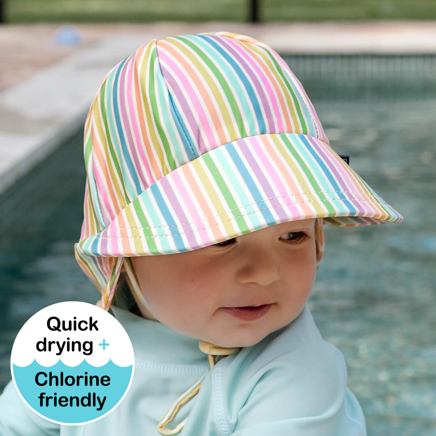 Bedhead Hats Kids Swim Legionnaire Hat Rainbow