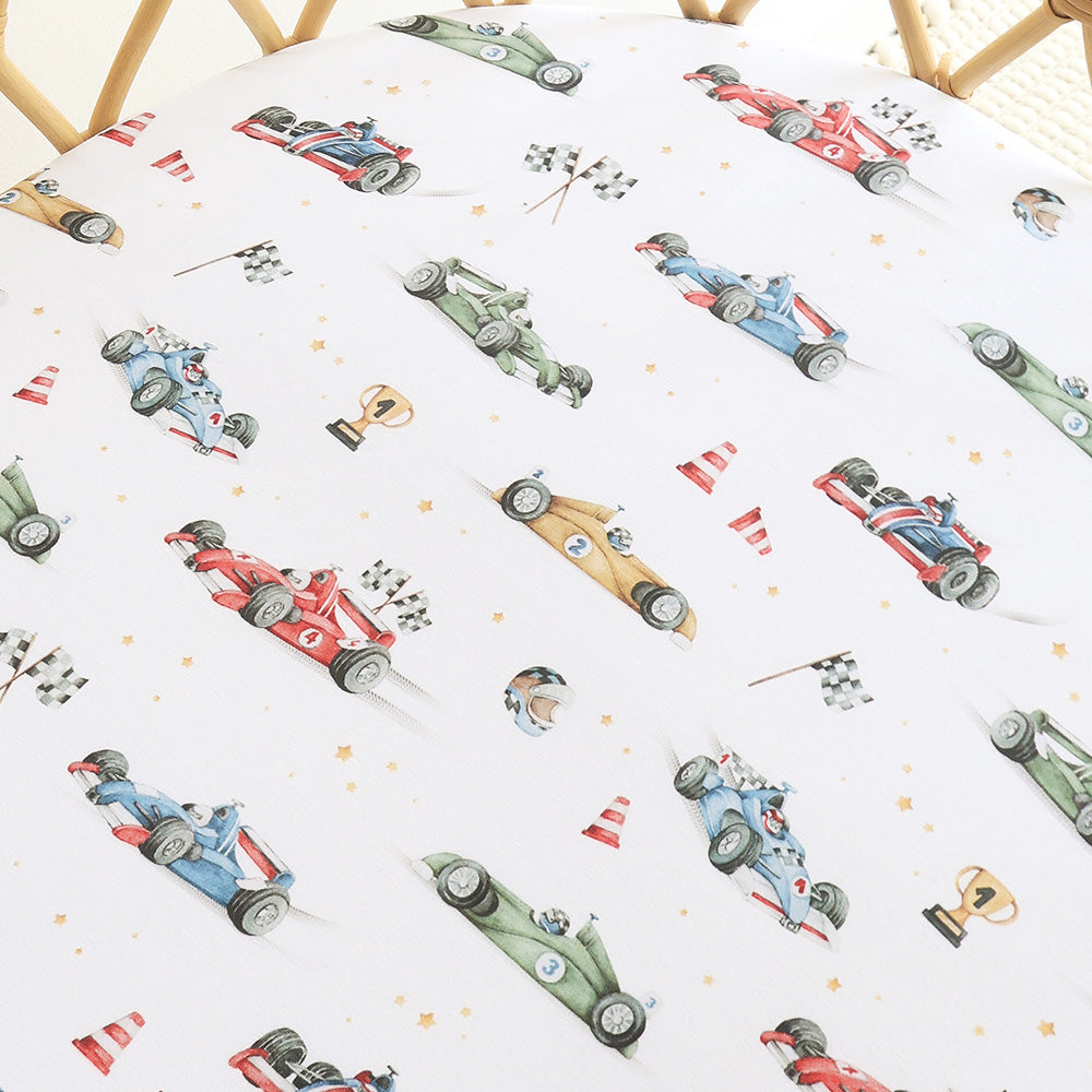 Snuggle Hunny Little Racers Organic Bassinet Sheet Change Pad Cover