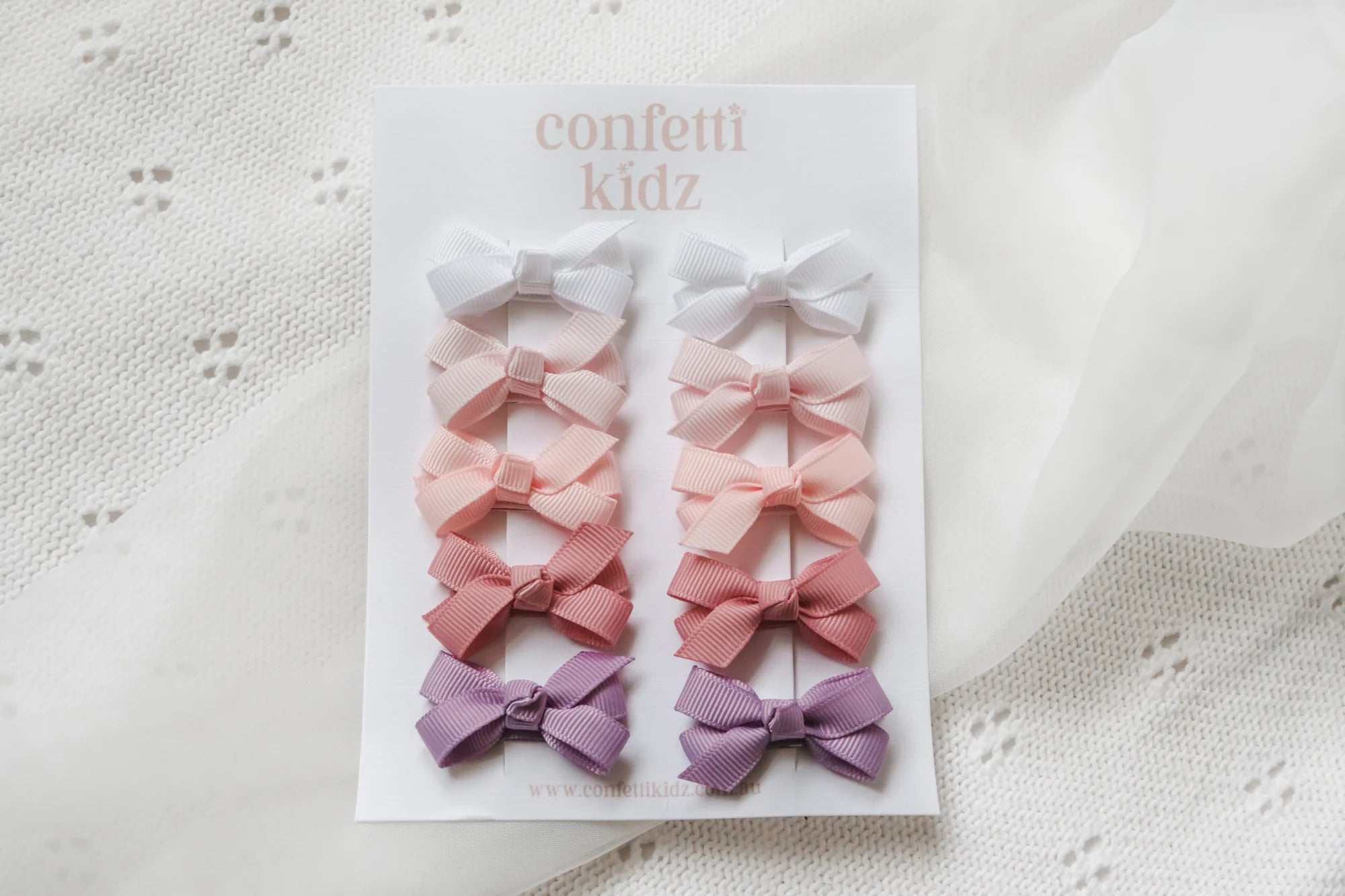 Confetti Kidz Hair Bow Clips medium - 10 pack