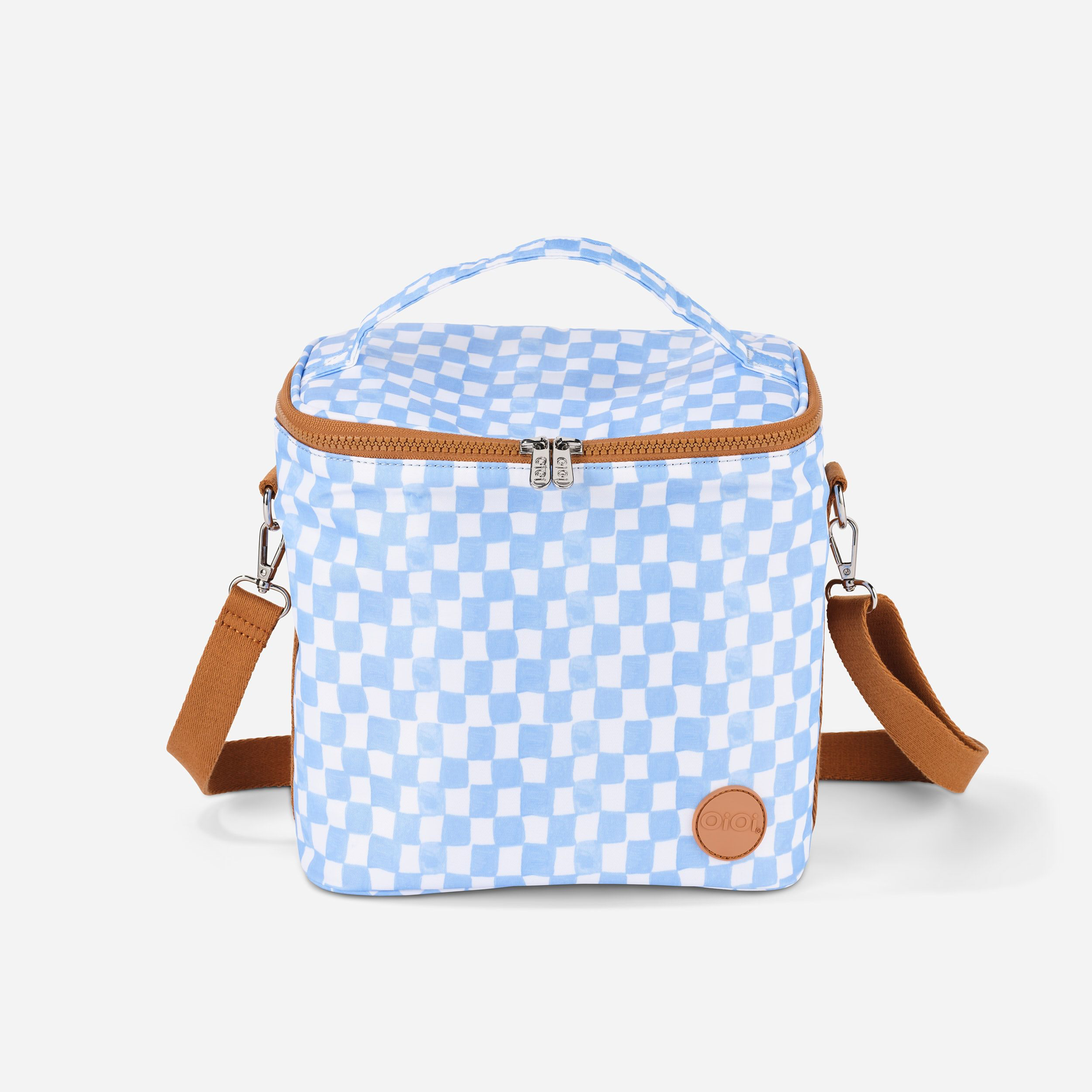 OiOi Midi Insulated Lunch Bag - Blue Check