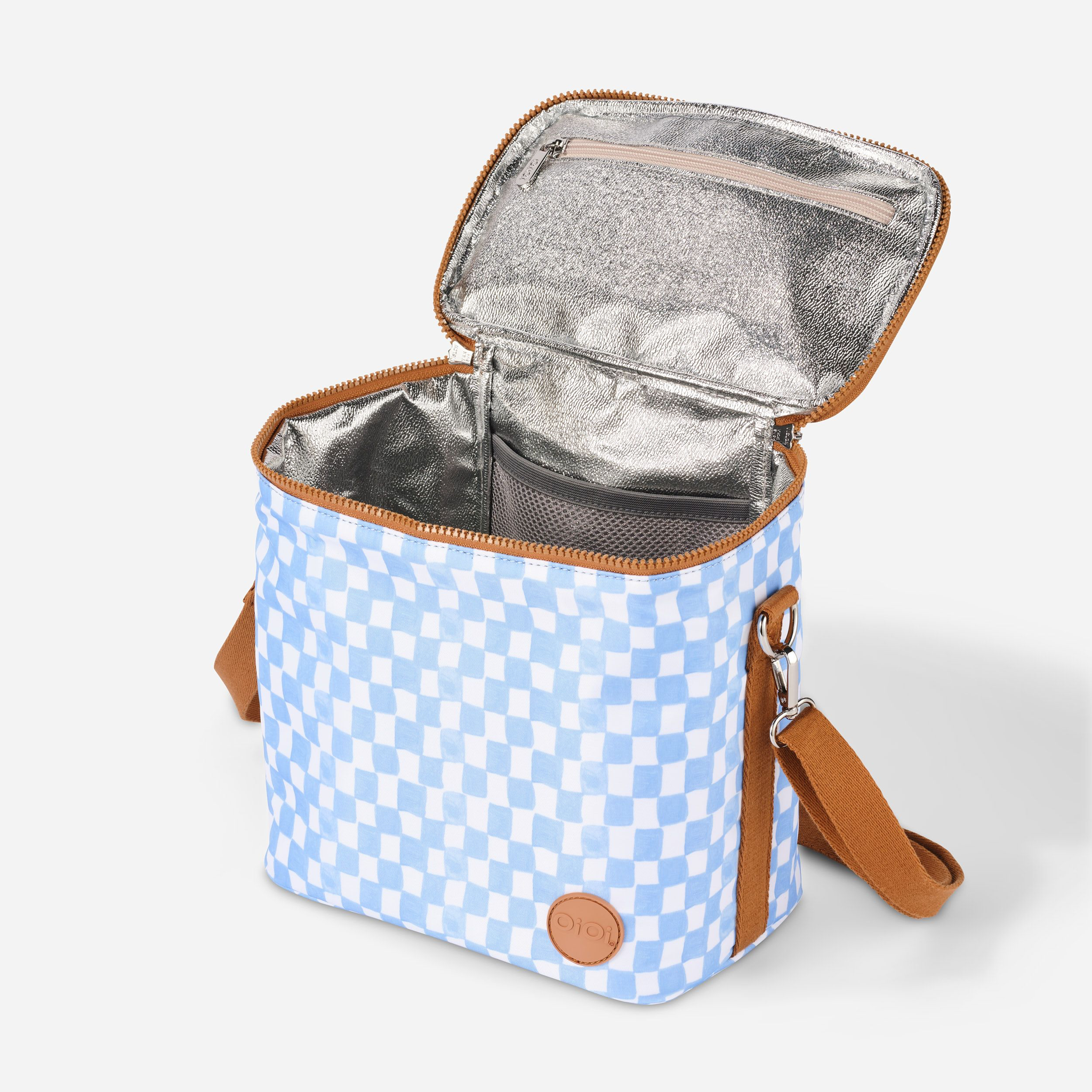 OiOi Midi Insulated Lunch Bag - Blue Check