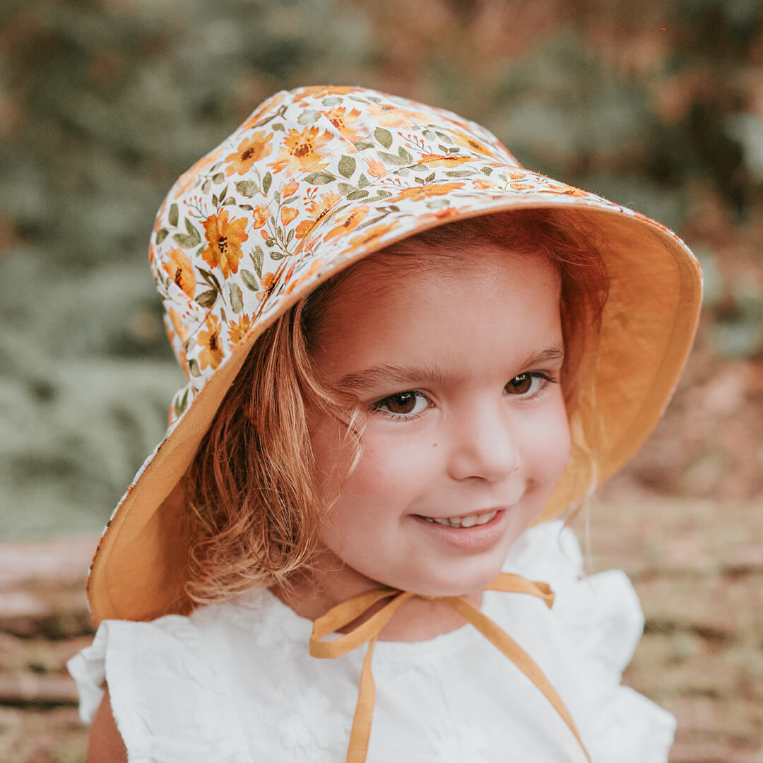 Bedhead Heritage Girls Reversible Panelled Bucket Sun Hat -Margaret/Maize