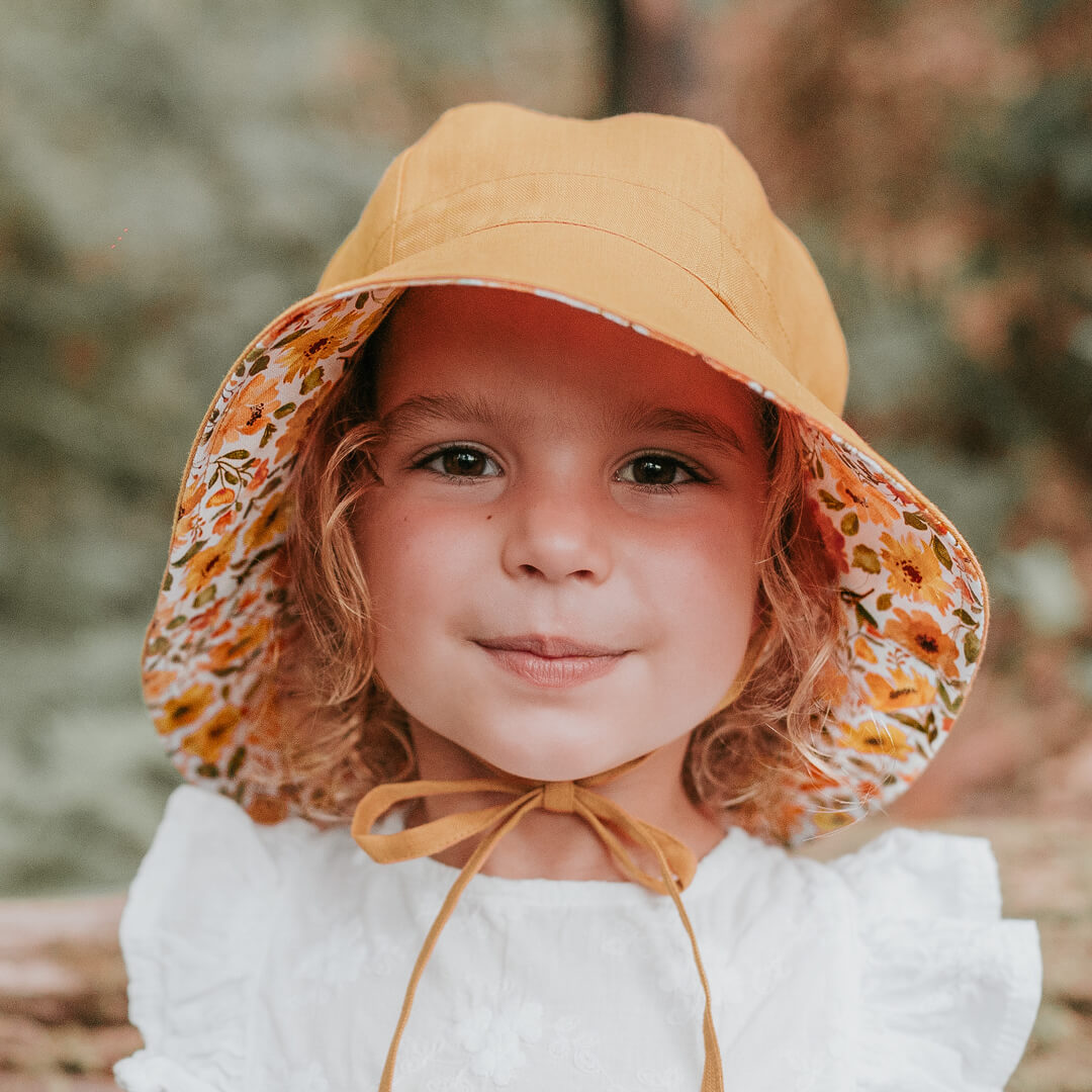 Bedhead Heritage Girls Reversible Panelled Bucket Sun Hat -Margaret/Maize