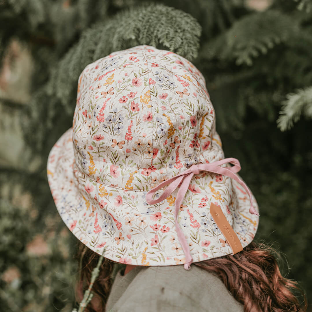 Bedhead Heritage Girls Reversible Panelled Bucket Sun Hat - Paris/Rosa