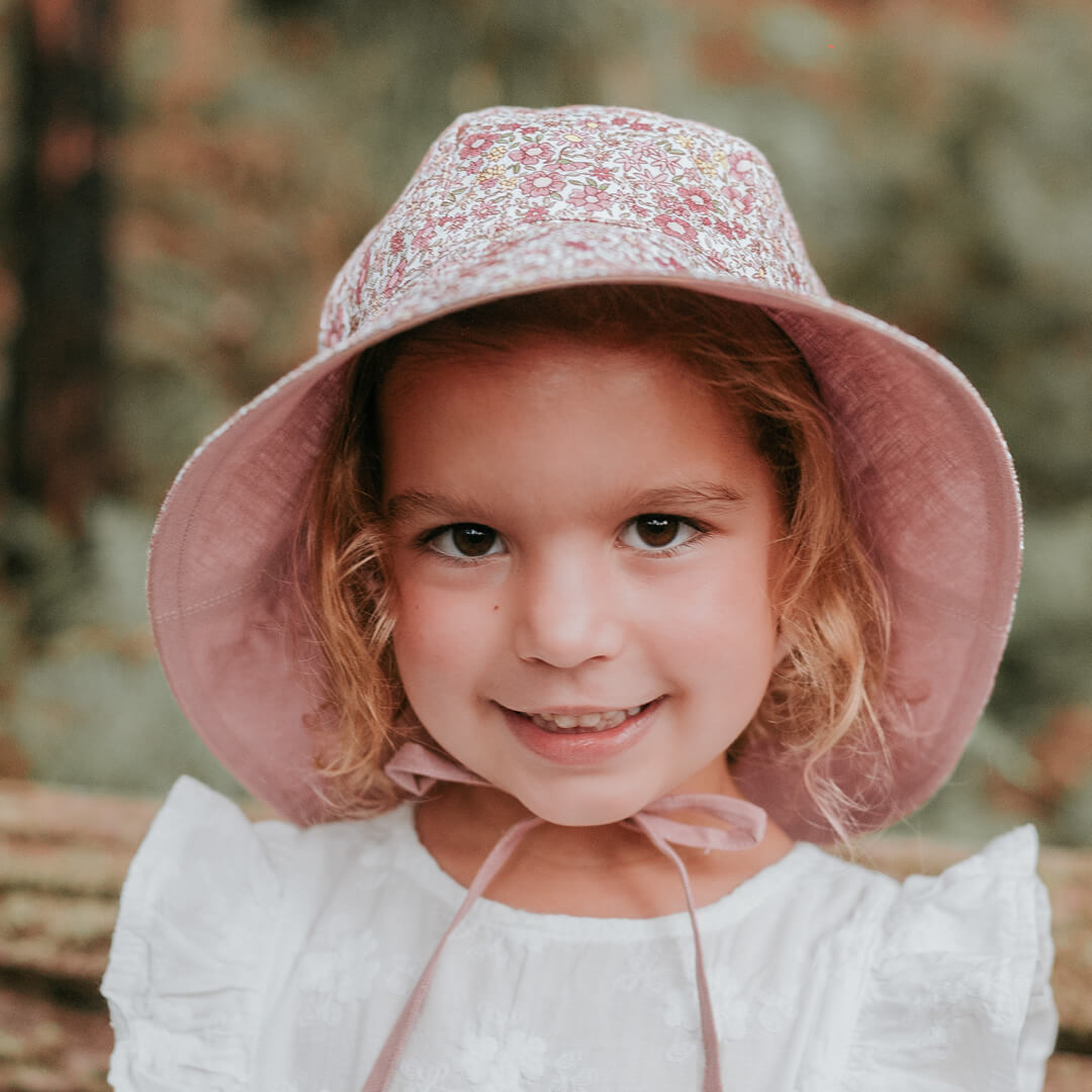 Bedhead Heritage Girls Reversible Panelled Bucket Sun Hat - Ramble/Rosa