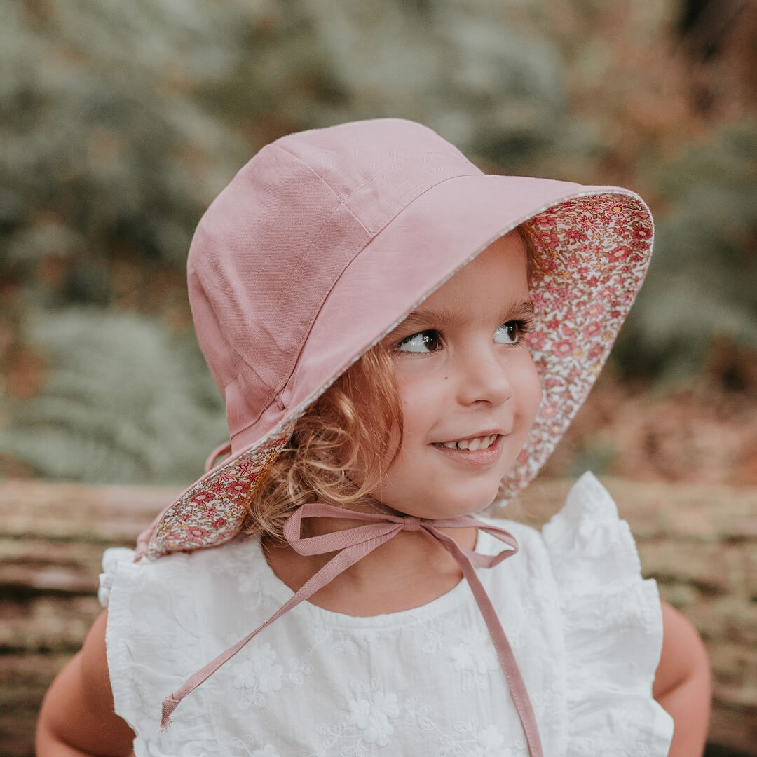 Bedhead Heritage Girls Reversible Panelled Bucket Sun Hat - Ramble/Rosa