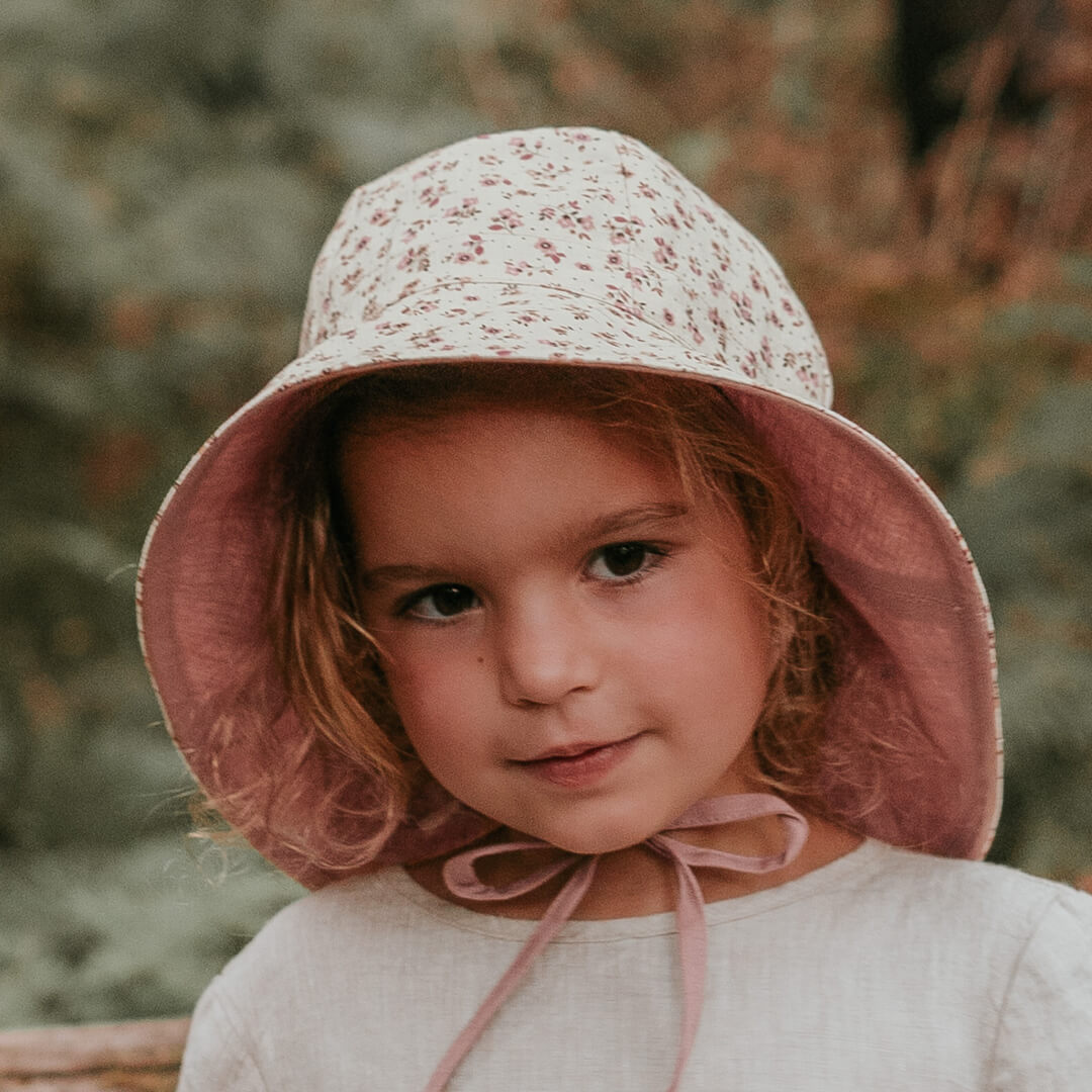 Bedhead Heritage Girls Reversible Panelled Bucket Sun Hat - Ruby/Rosa