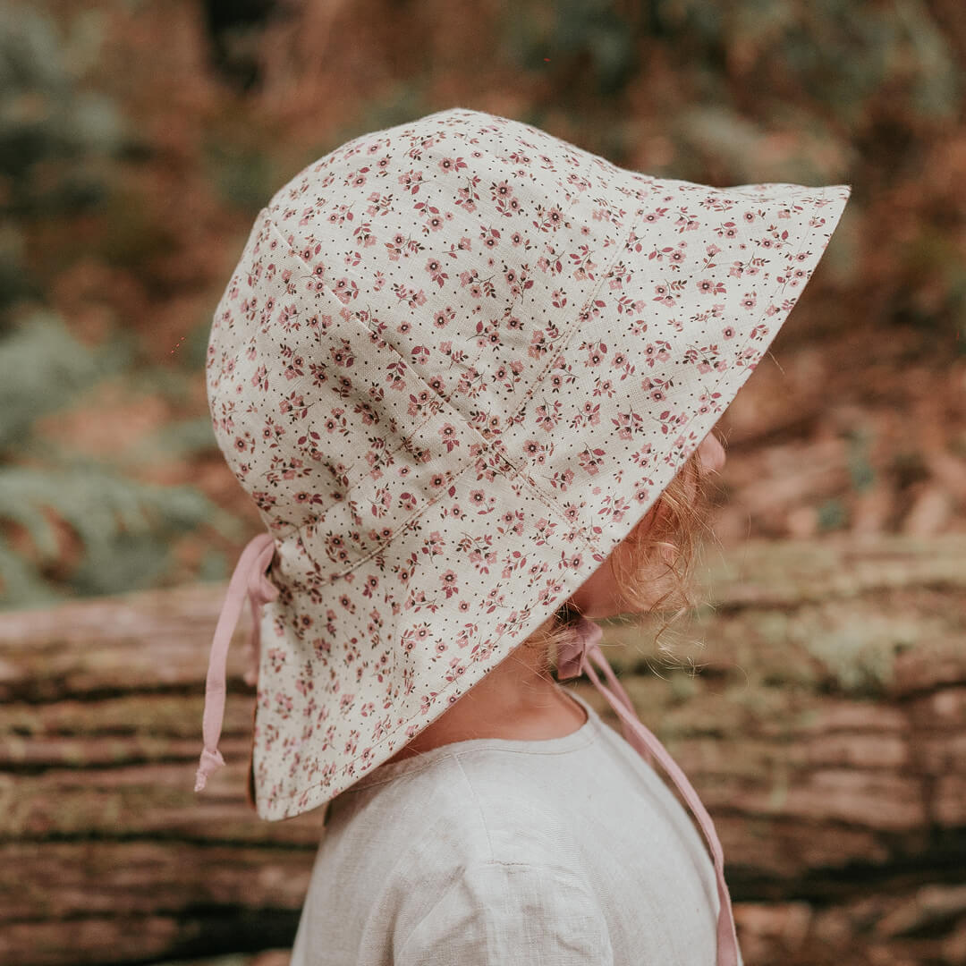 Bedhead Heritage Girls Reversible Panelled Bucket Sun Hat - Ruby/Rosa