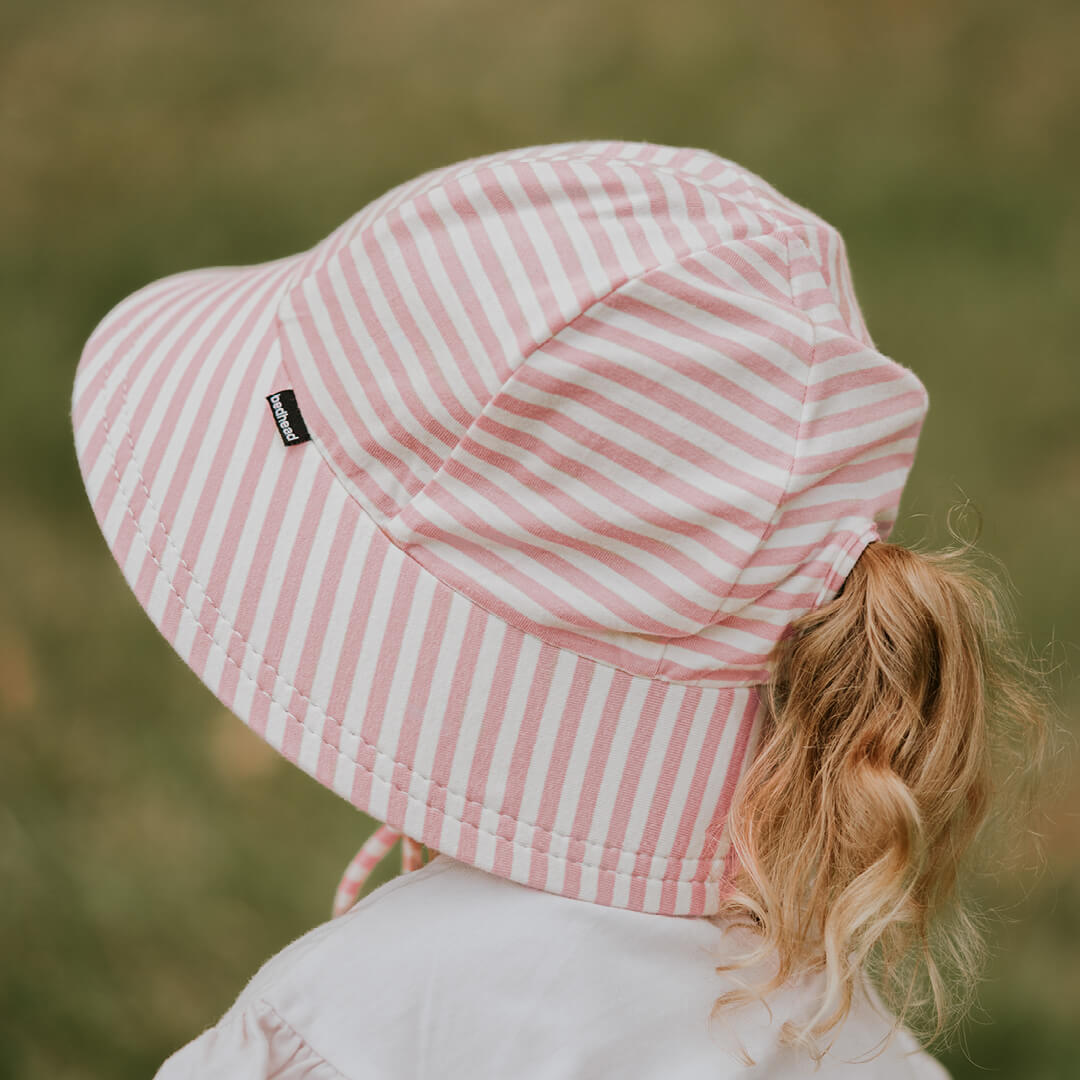 Bedhead Ponytail Bucket Hat - Pink Stripes