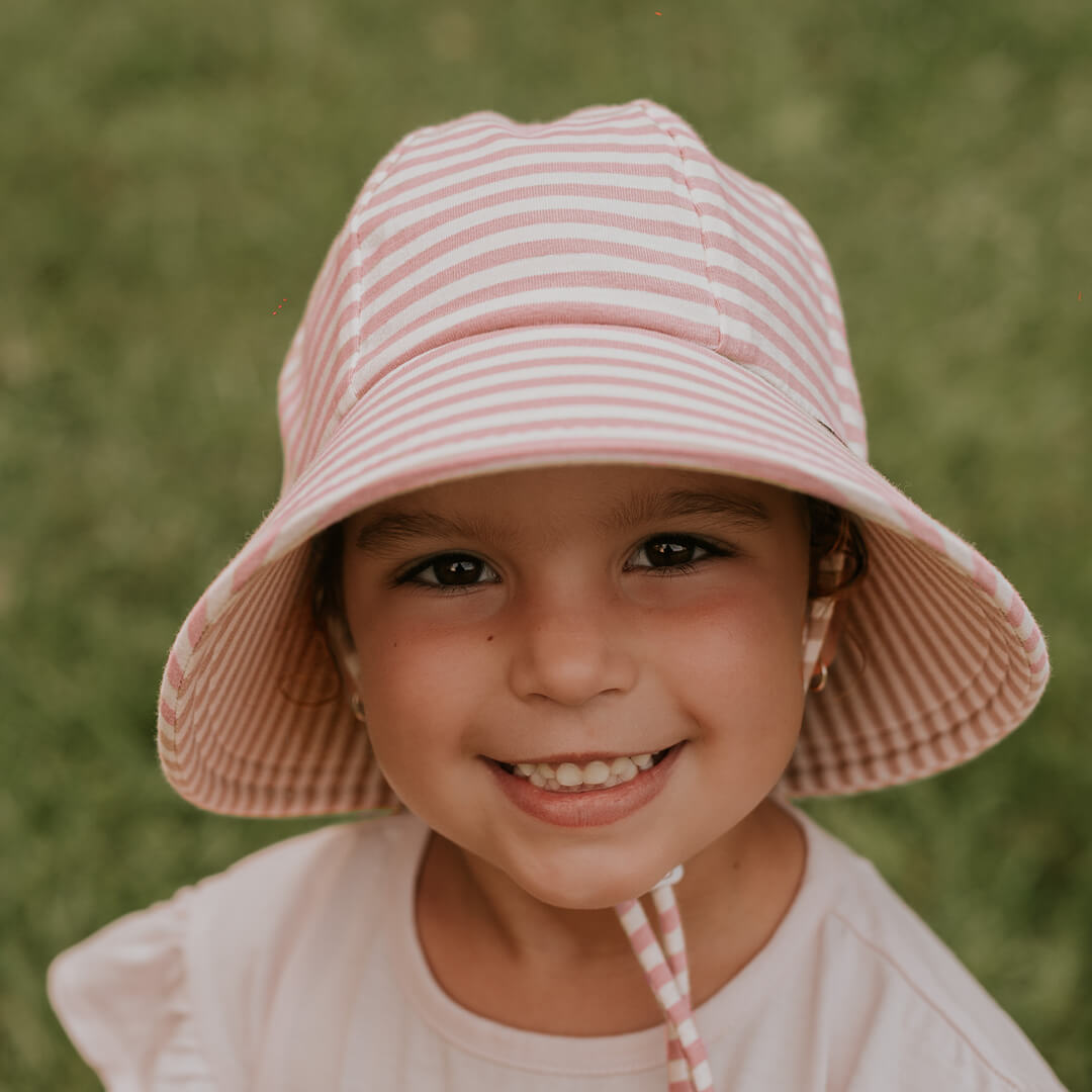 Bedhead Ponytail Bucket Hat - Pink Stripes