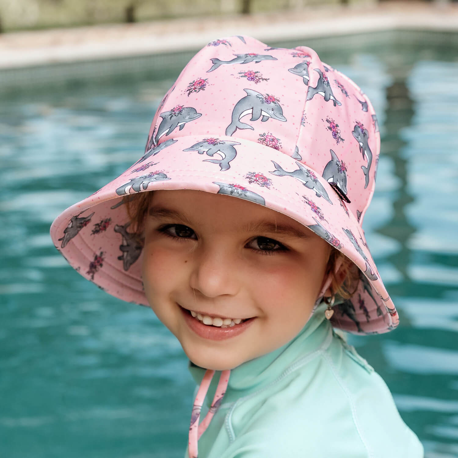 Bedhead Ponytail Swim Bucket Hat Dolphin