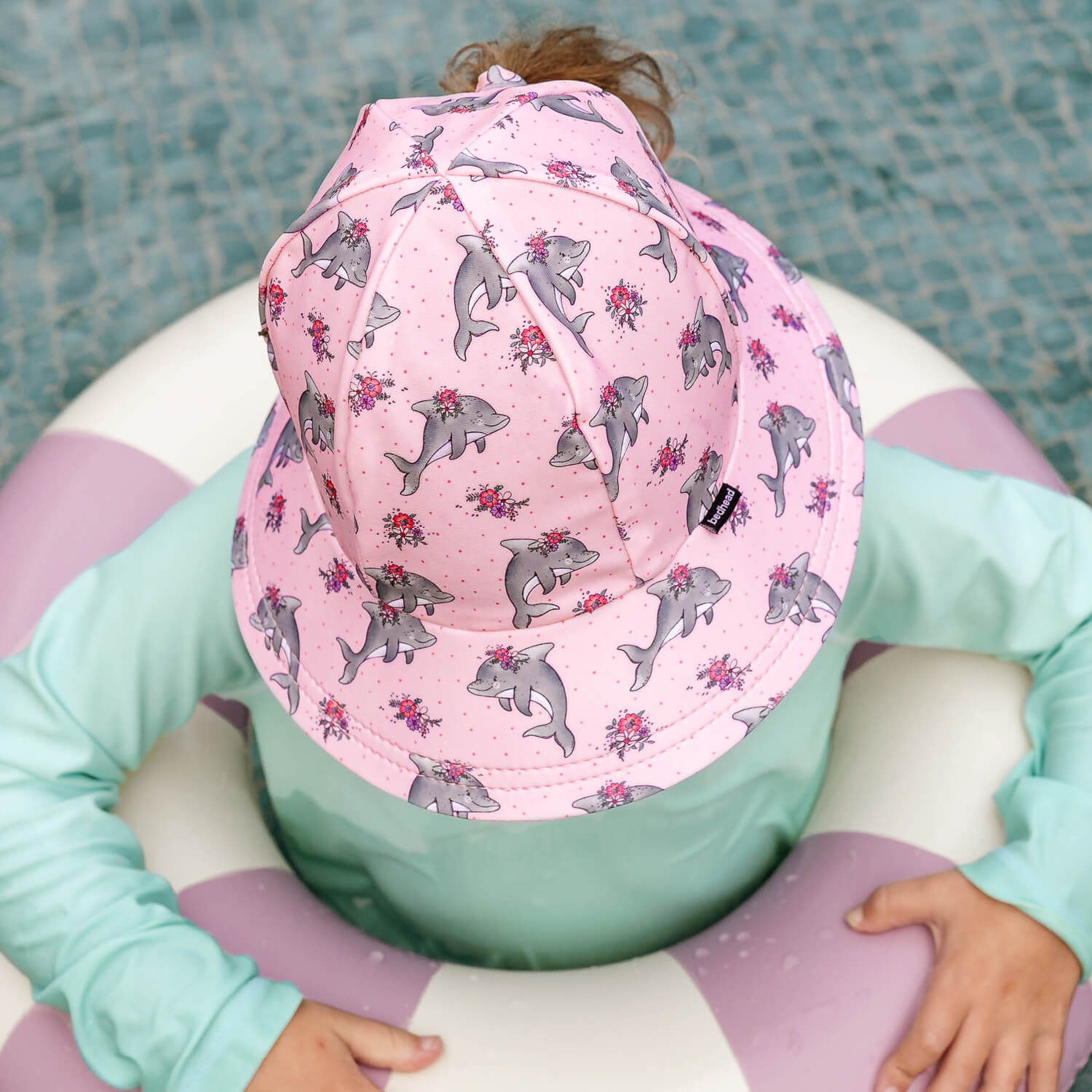Bedhead Ponytail Swim Bucket Hat Dolphin