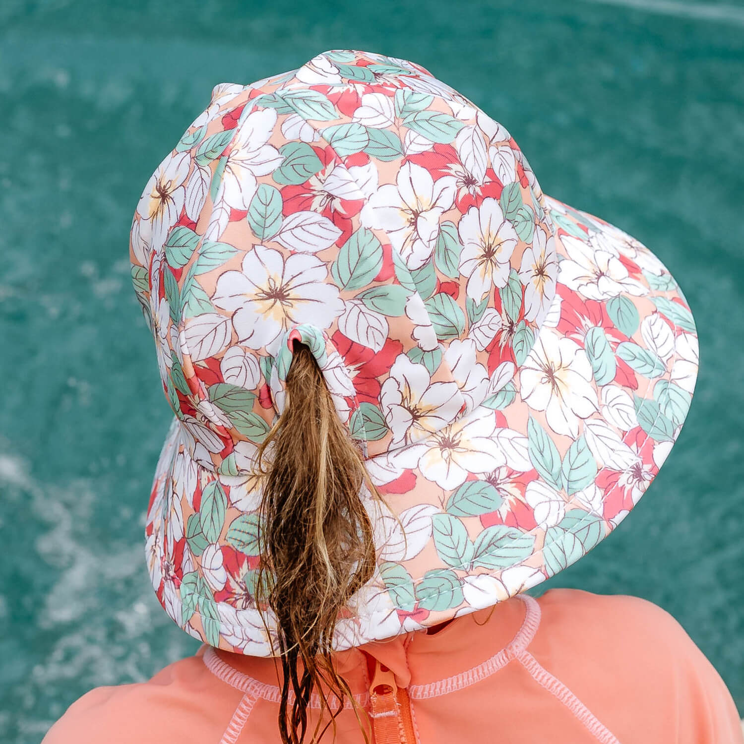 Bedhead Ponytail Swim Bucket Hat Hibiscus