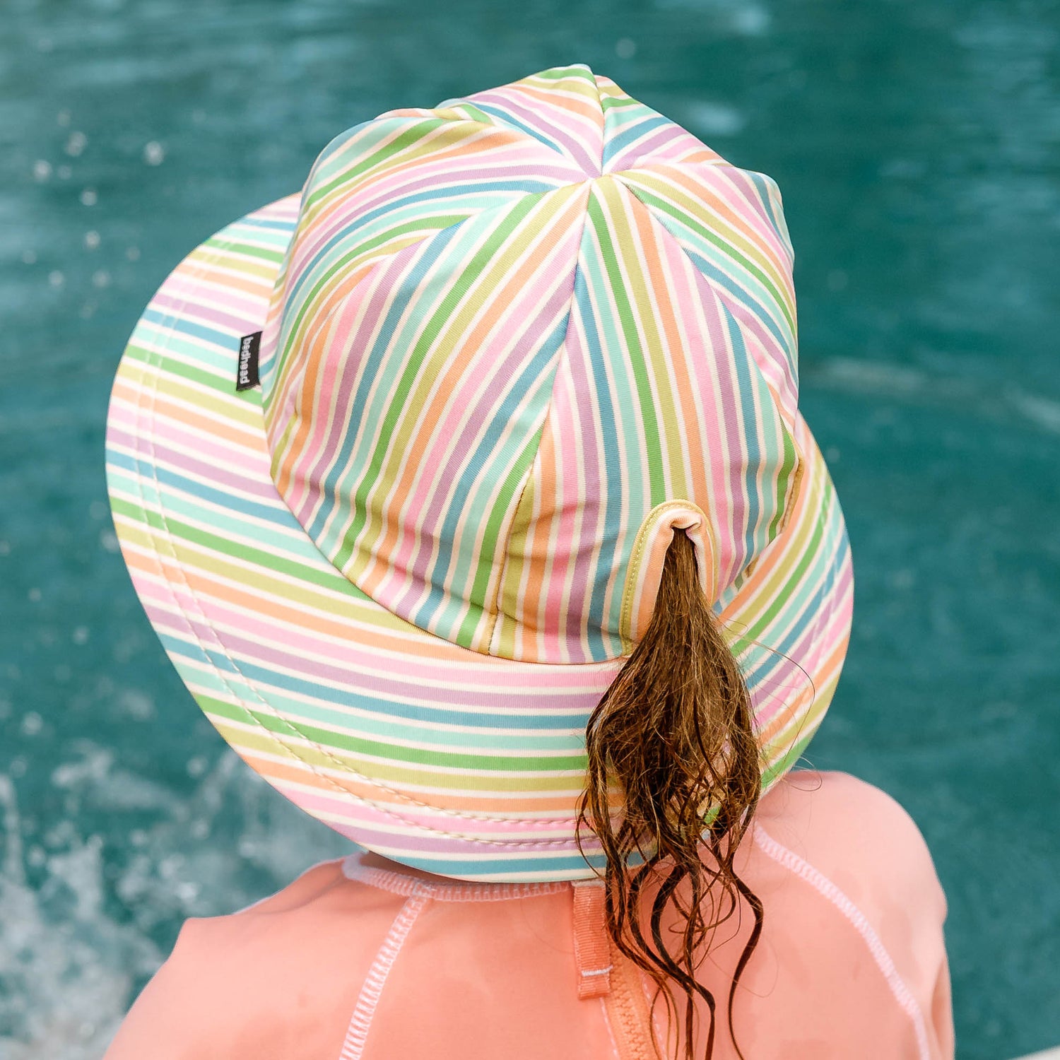 Bedhead Hats Ponytail Swim Bucket Hat Rainbow