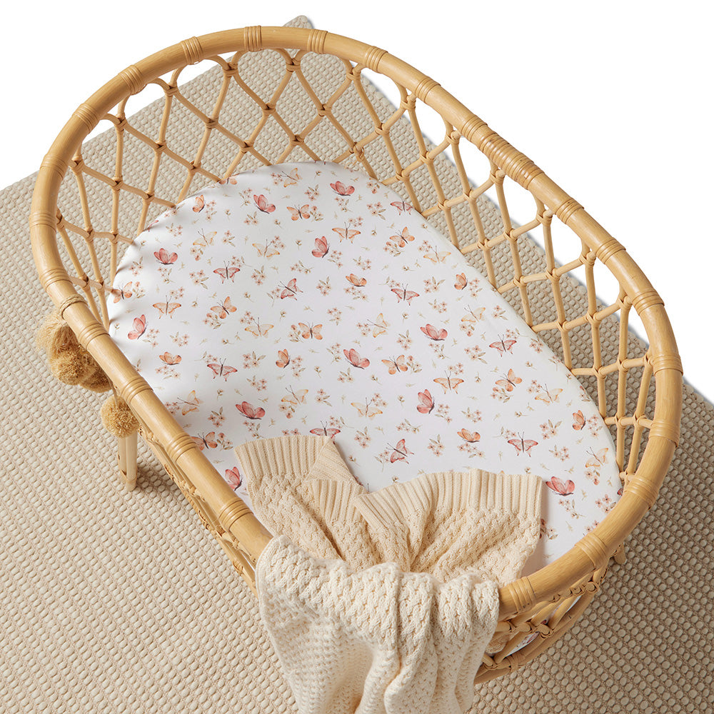 Snuggle Hunny Butterfly Organic Bassinet Sheet Change Pad Cover