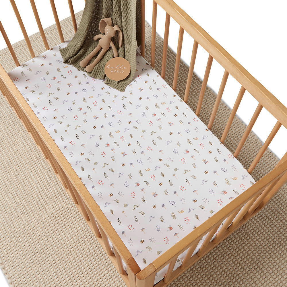 Snuggle Hunny Organic Cot Sheet Garden Friends