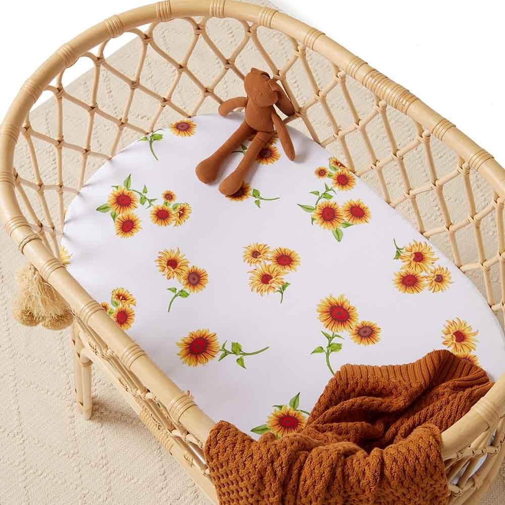 Snuggle Hunny Organic Bassinet Sheet/Change Pad Cover Sunflower
