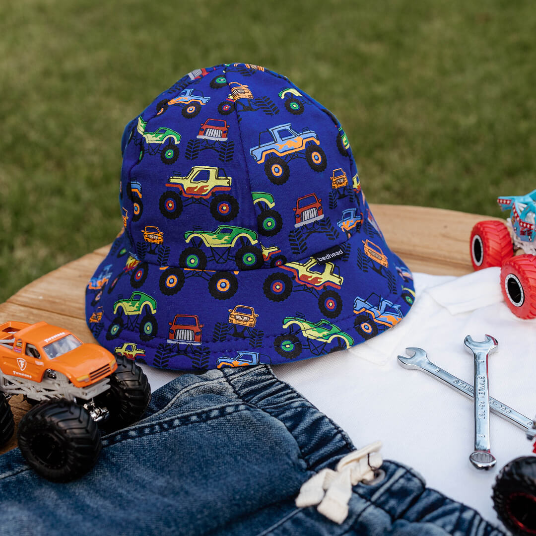 Bedhead Hats Toddler Bucket Sun Hat Monster Truck