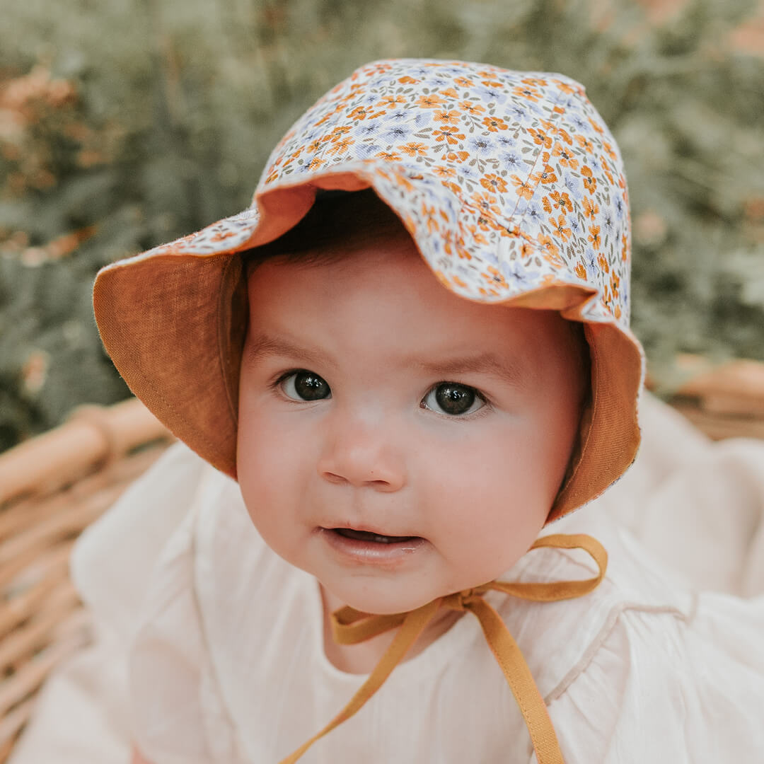 Bedhead Heritage Reversible Ruffle Bonnet - Meredith/Maize