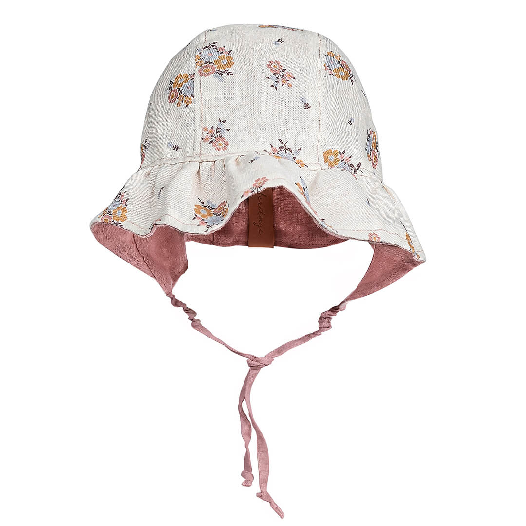 Bedhead Heritage Reversible Ruffle Bonnet - Primrose/Rosa