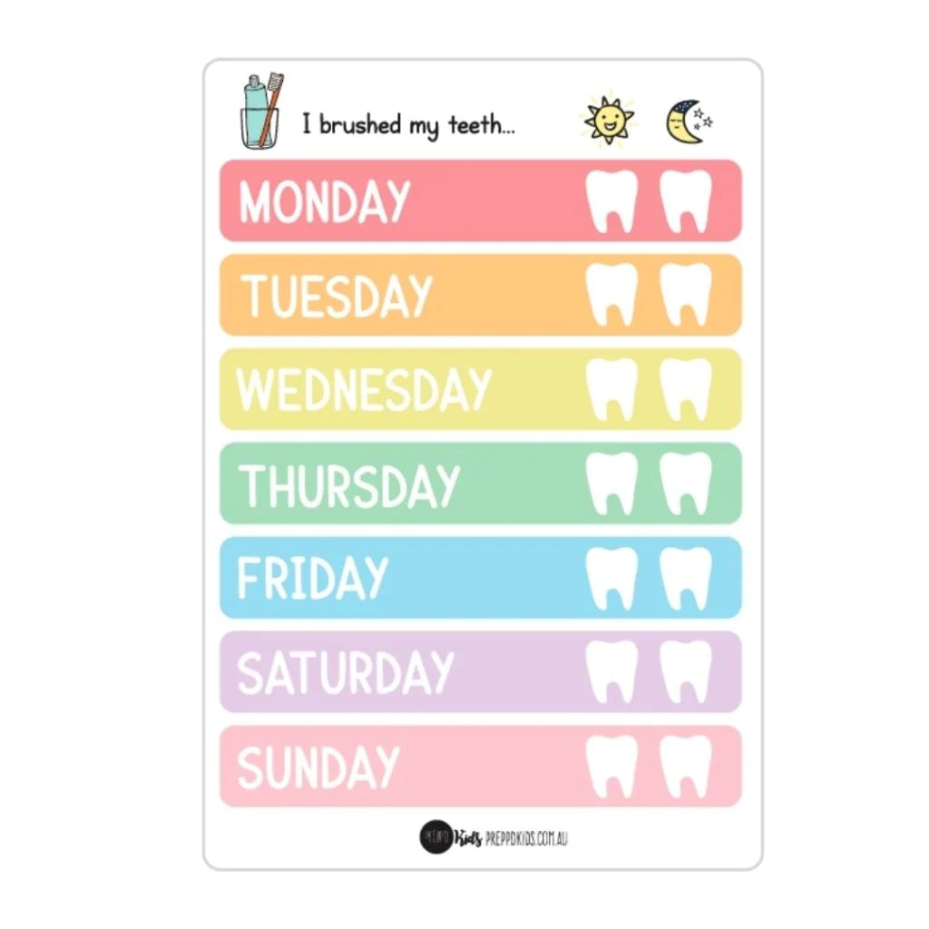 Prepp'd Kids Toothbrush Chart (Removable)
