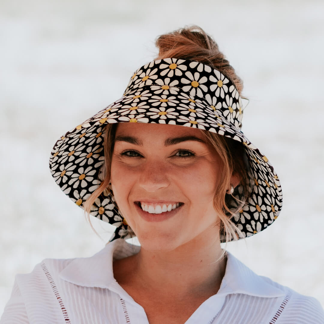 Bedhead Ladies Wide-Brimmed Swim Visor Beach Hat - Daisy