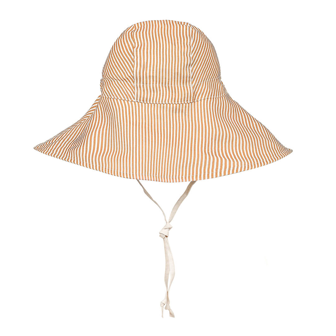 Bedhead Heritage Girls Reversible Wide Brimmed Bonnet Sun Hat - Frankie/Flax