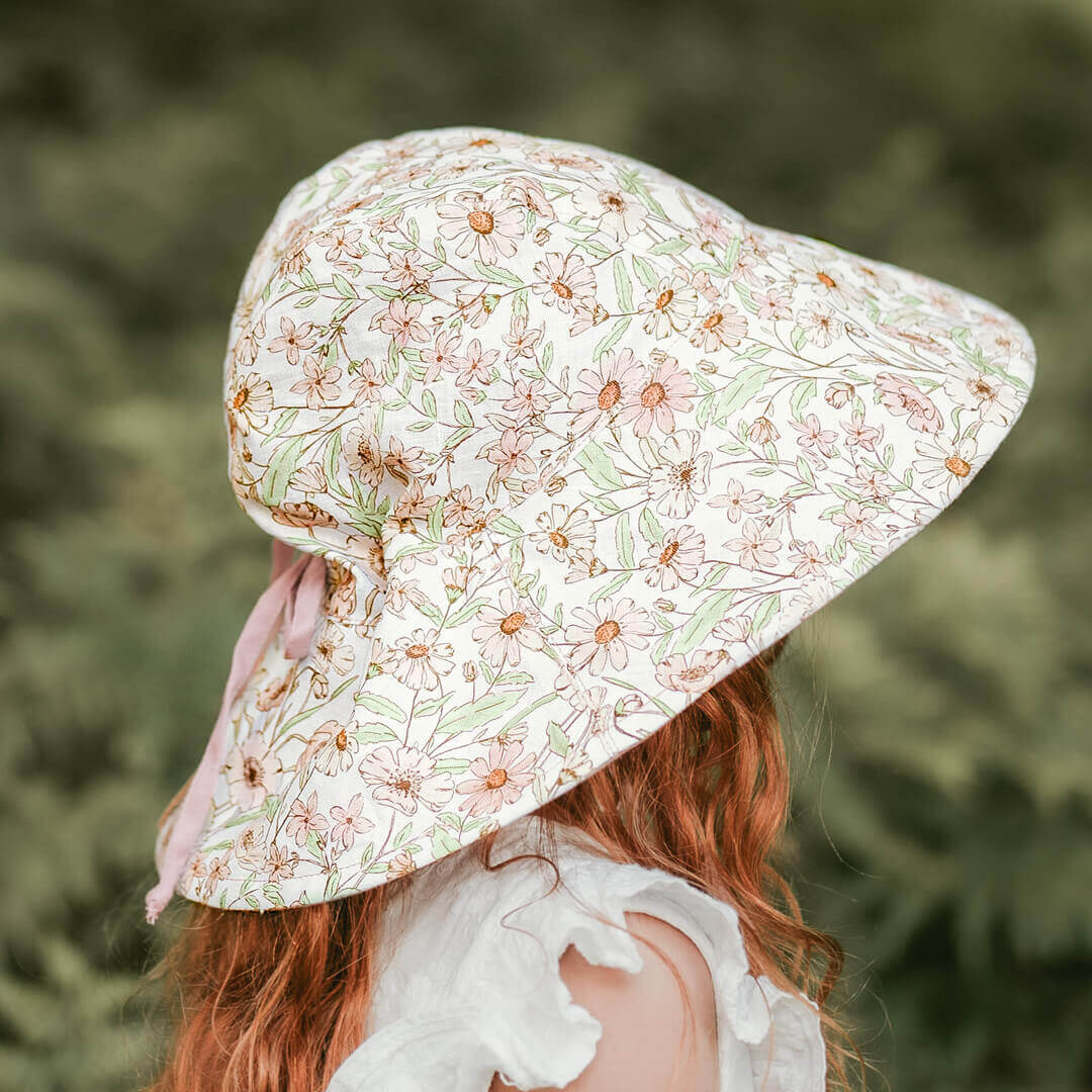 Bedhead Girls Reversible Wide Brimmed Sun Bonnet - Poppy/Rosa