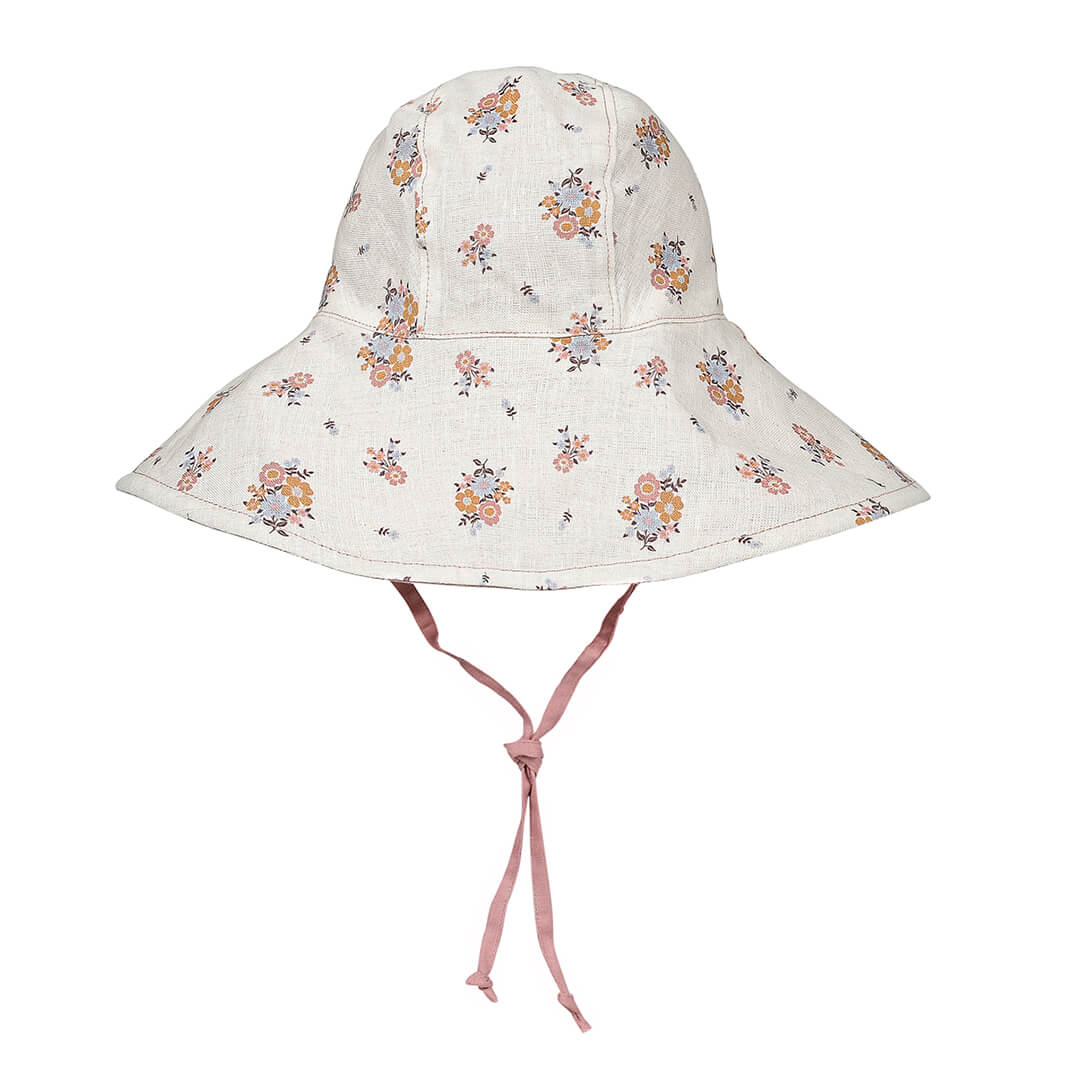 Bedhead Heritage Girls Reversible Wide Brimmed Bonnet Sun Hat - Primrose/Rosa