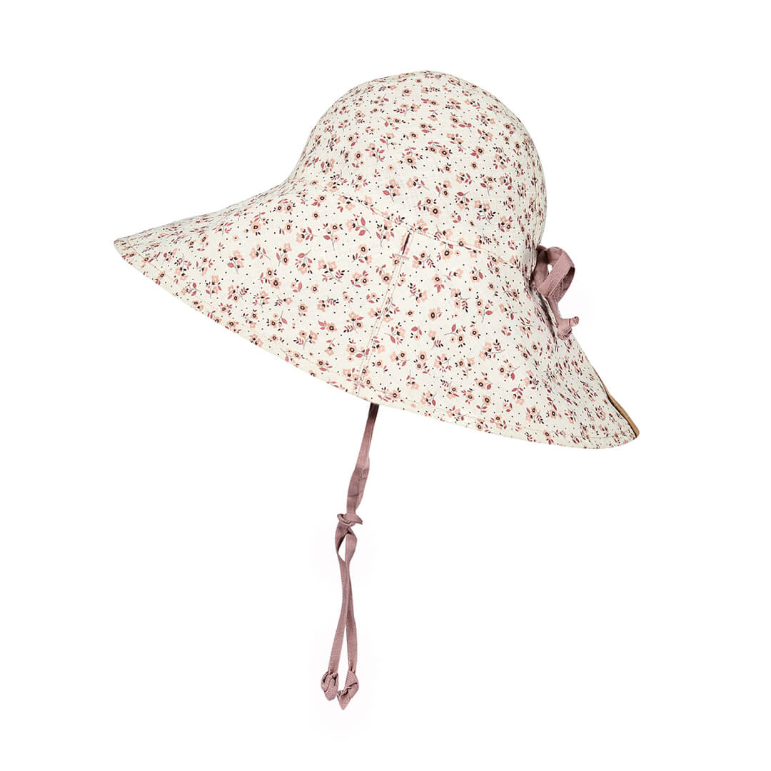 Bedhead Girls Reversible Wide Brimmed Sun Bonnet - Ruby/Rosa