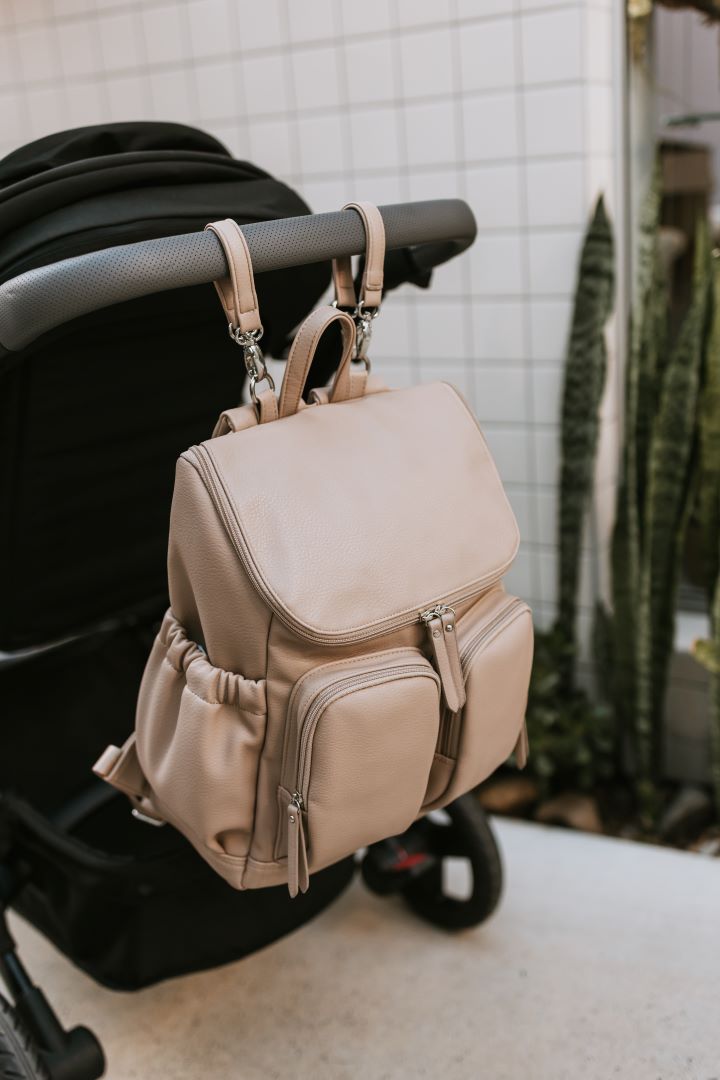 OiOi Dimple Faux Leather Nappy Backpack Oat