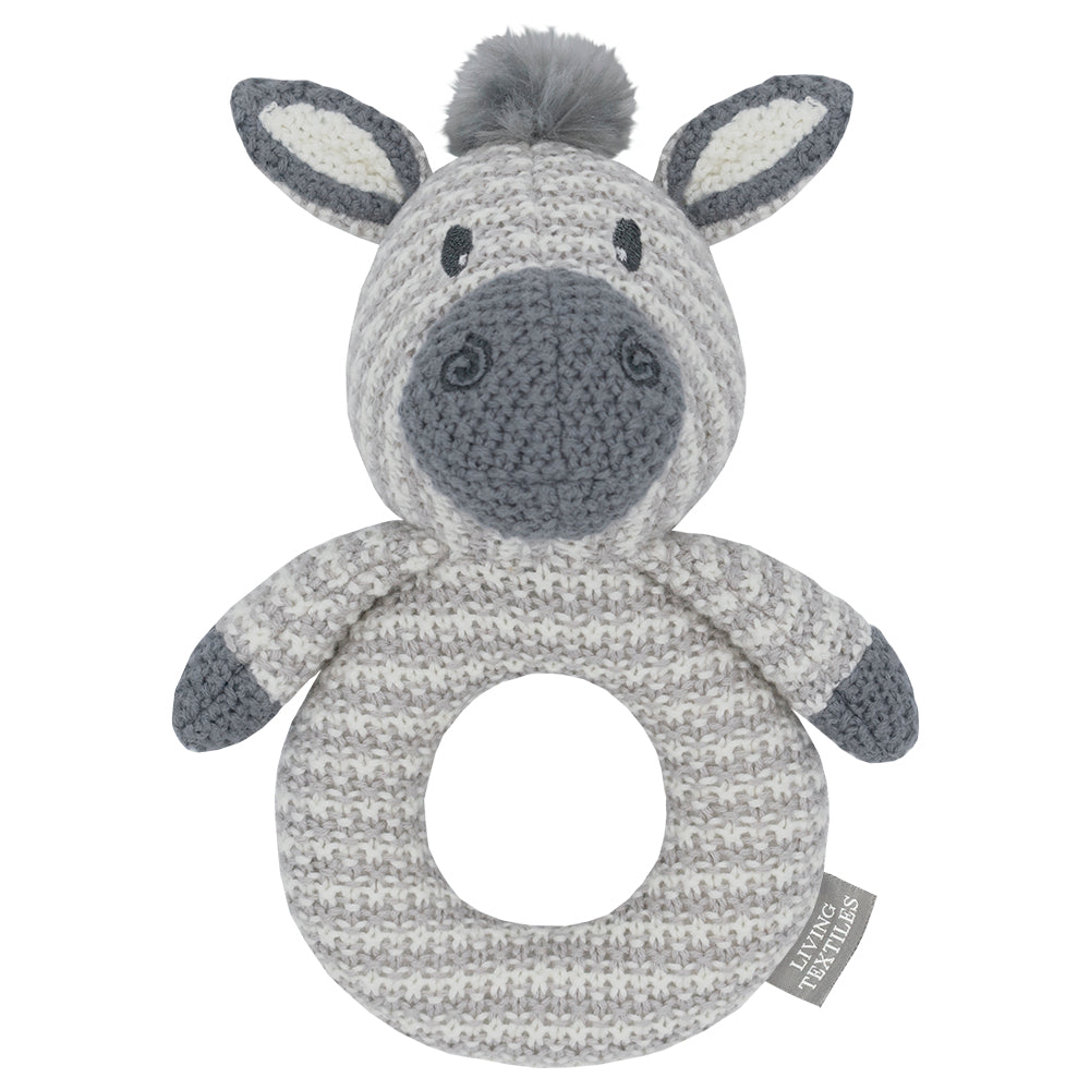Zac The Zebra Knitted Rattle