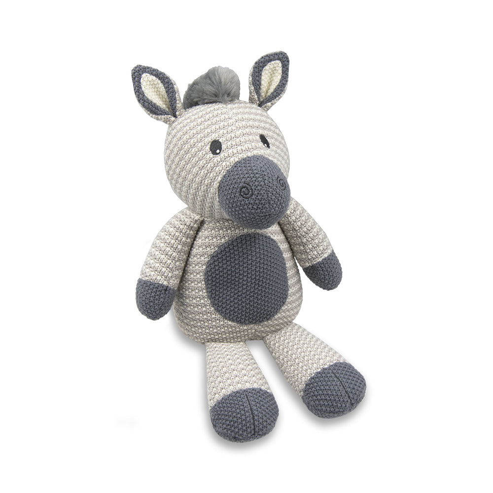 Zac the Zebra Knitted Toy