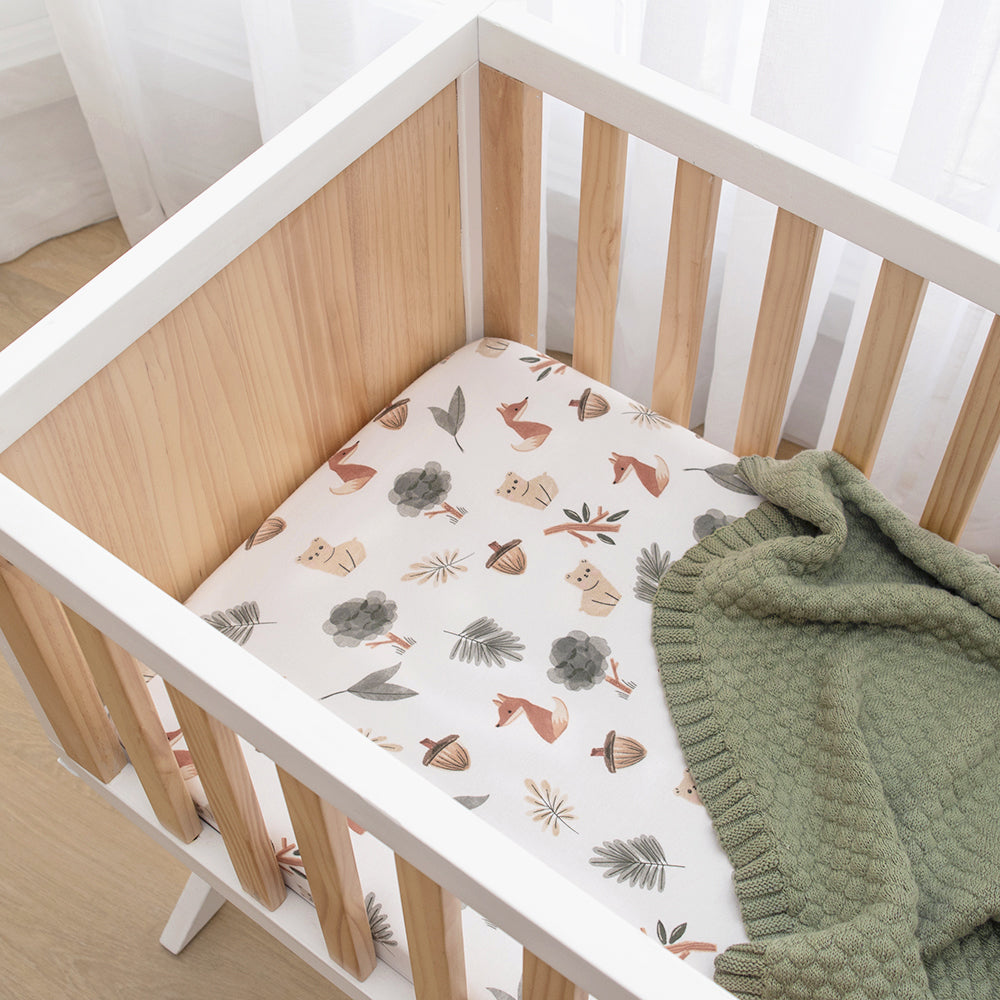 Living Textiles 2 pk Bassinet Fitted Sheets - Forest Retreat