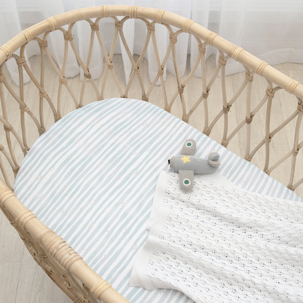 Living Textiles 2 pk Bassinet Fitted Sheets - Up Up & Away