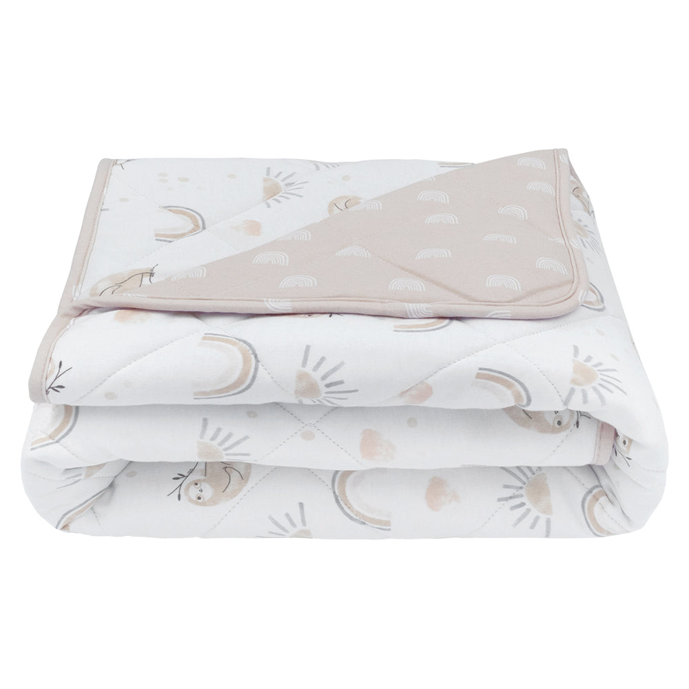 Living Textiles Quilted Cot Comforter - Happy Sloth
