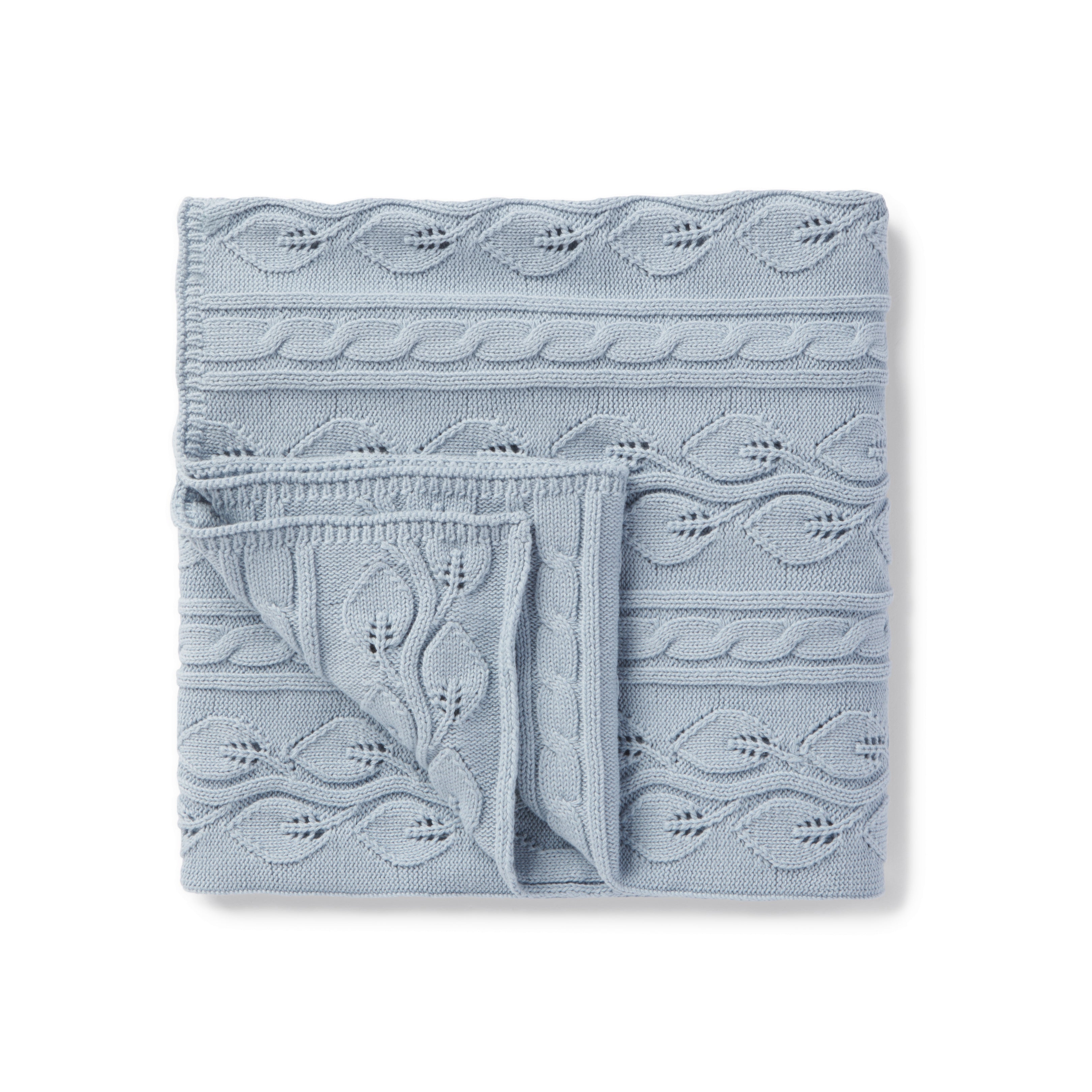 Aster & Oak Cable Knit Blanket - Fog Blue