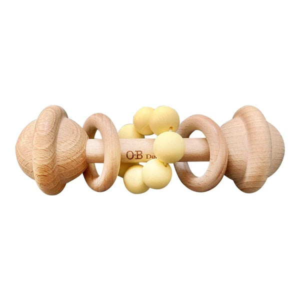 OB Designs Eco Friendly Beechwood and Silicone Rattle
