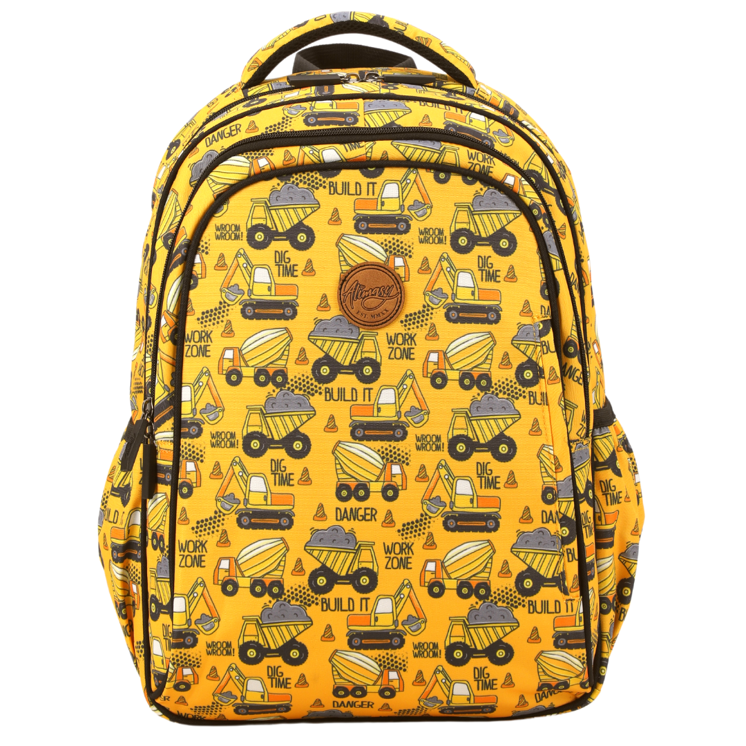 Alimasy Yellow Construction Midsize Kids Backpack