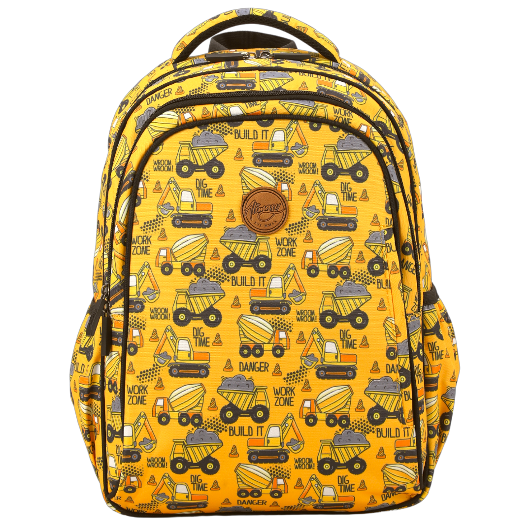 Alimasy Yellow Construction Midsize Kids Backpack