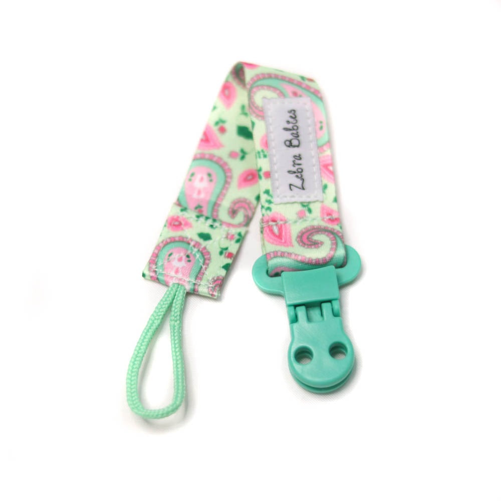 Zebra Babies Dummy Clips Flexi Ribbon