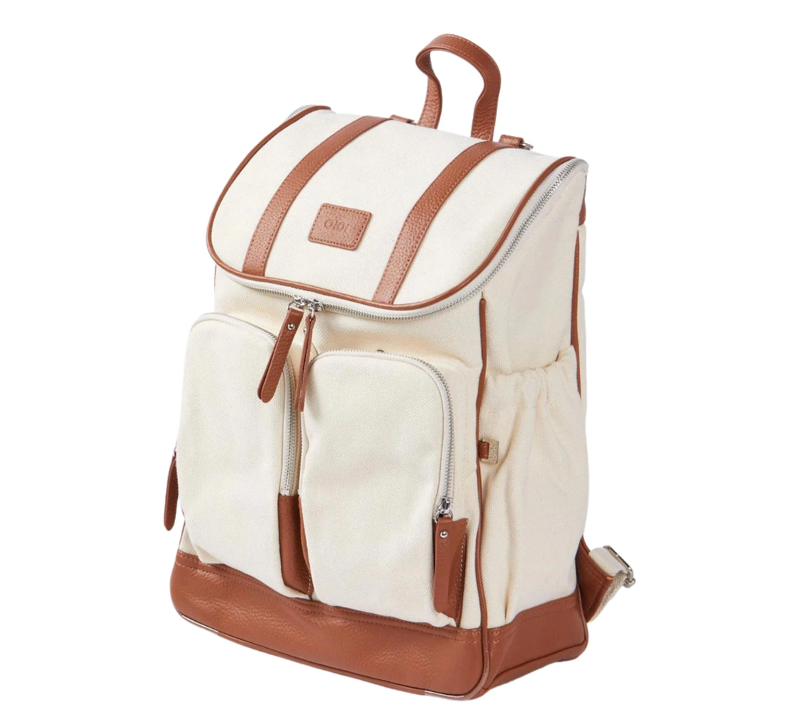 OiOi Signature Nappy Bag Backpack - Natural Canvas