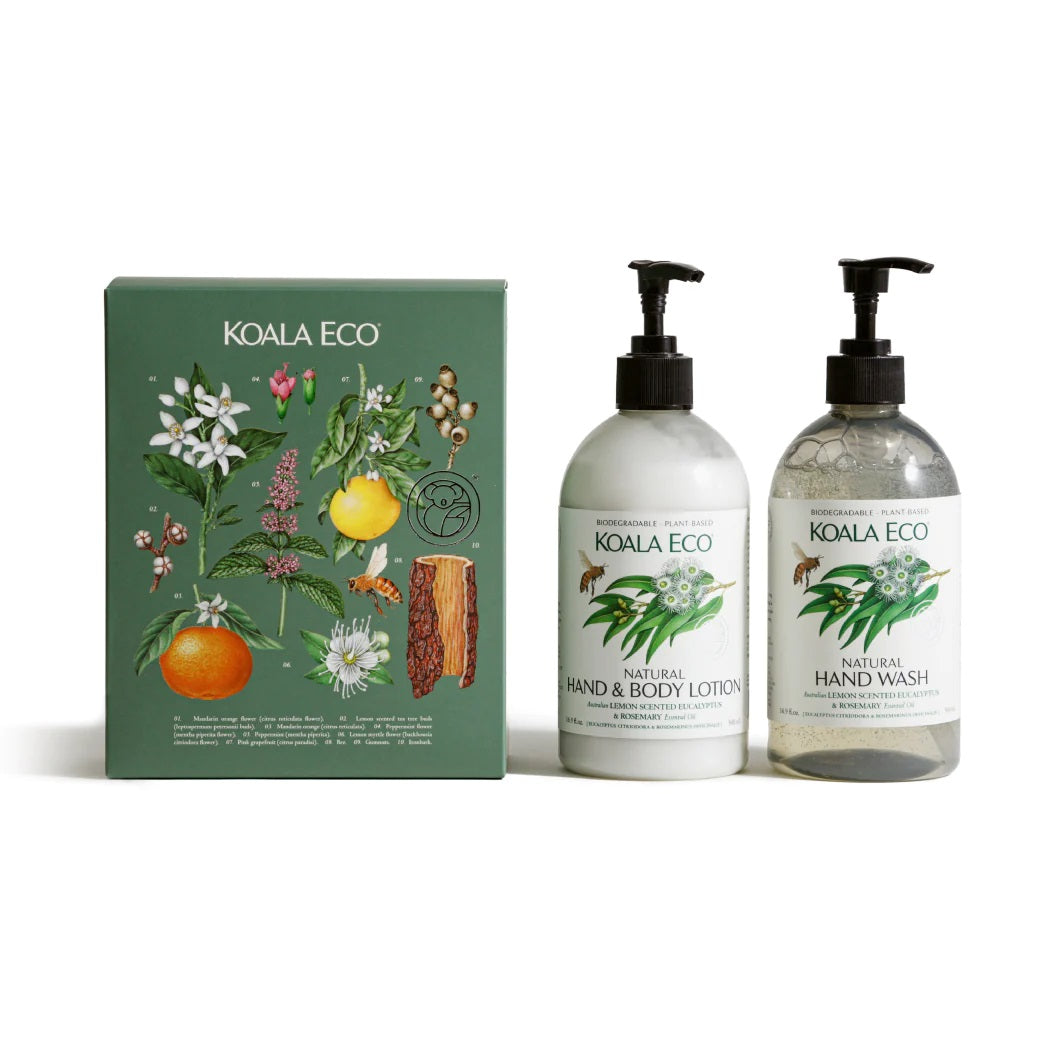 Koala Eco Gift Box - Hand Care - Lotion & Wash - Lemon Scented Eucalyptus & Rosemary